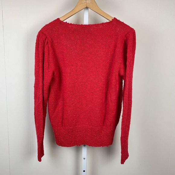 Le‎ Roy Knitwear Vintage 80s Red Sweater Pearl Beaded Long Sleeve Womens XL - Picture 4 of 5